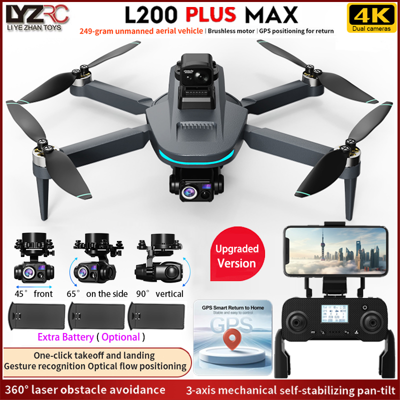 Fpv Brushless Rc Drone 4K - NEW L200 PLUS MAX GPS 드론