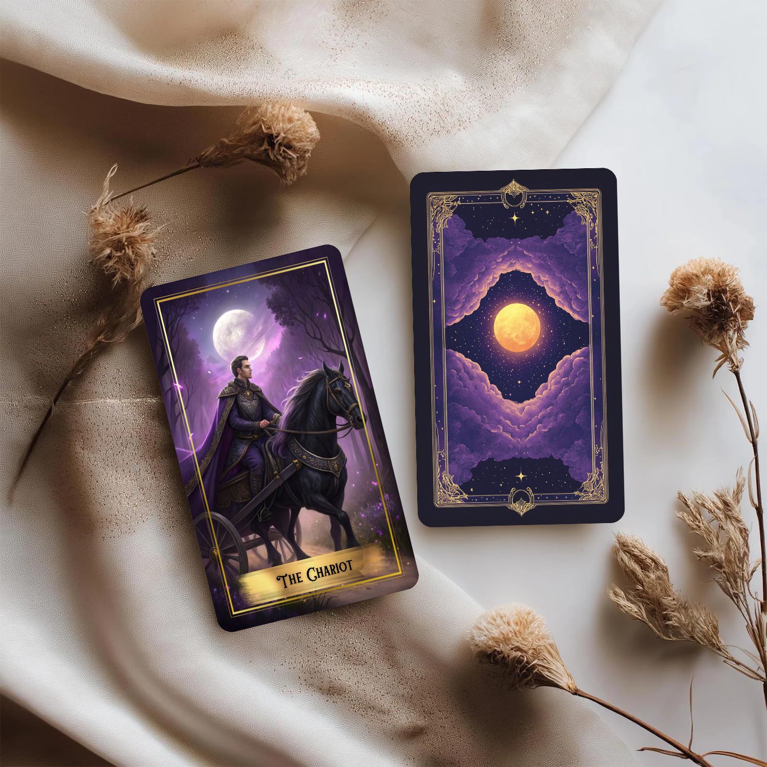 퍼플 문 타로 카드 덱(가이드북 포함), 78개 다크  - Tarot Cards Deck With Guidebook 리뷰 및 가격