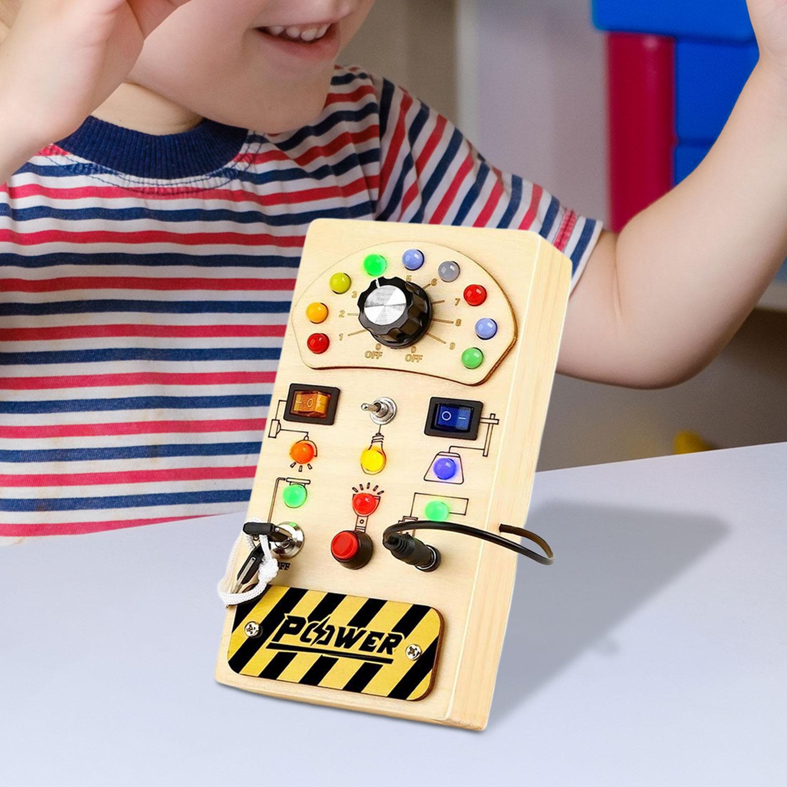 몬테소리 방식의 나무 소재 활동 보드로, 버튼과 조명  - Montessori Wooden Busy Board Toddler 리뷰 및 가격